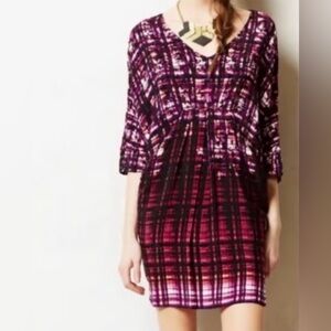 Maeve Anthropologie Petal Palette Tunic Dress,Medium,Kaftan Boho Artsy Lagenlook